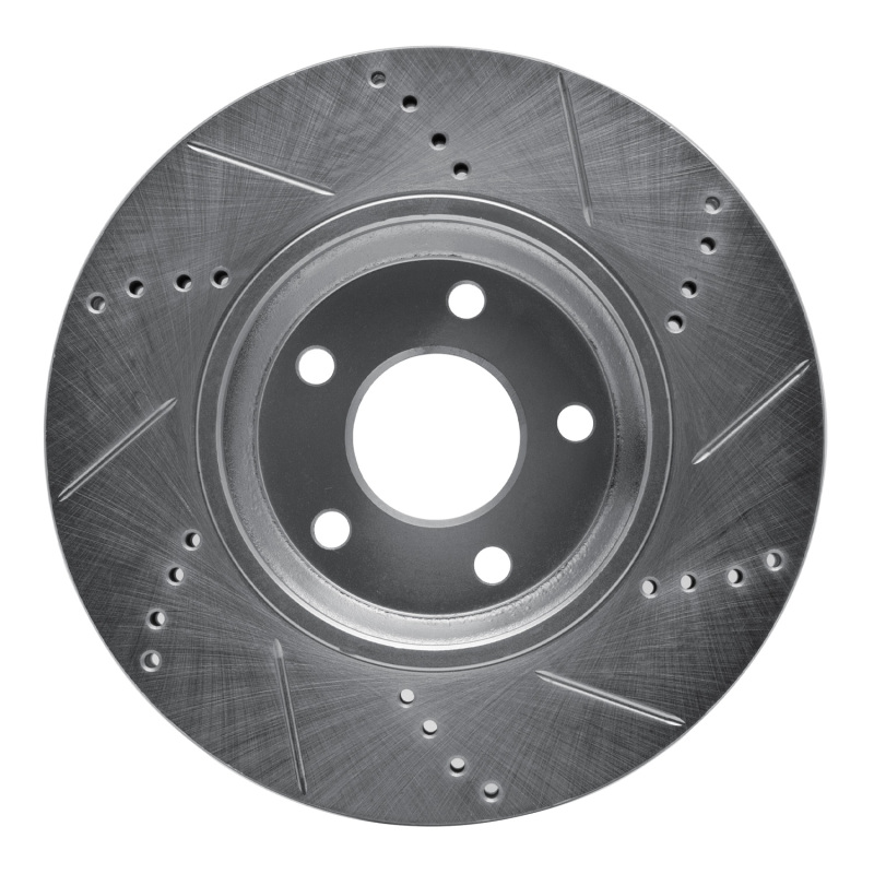 Chevrolet HHR Brake Rotor (1) - Front Left - R1 Concepts - Drilled & Slotted - Silver - `04-`12